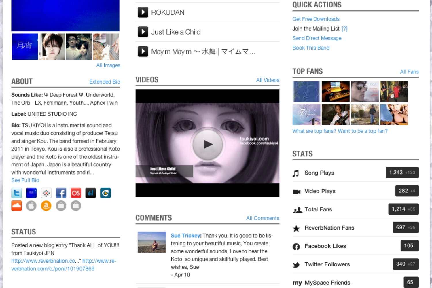 REVERBNATION RANKING TETSUZINE